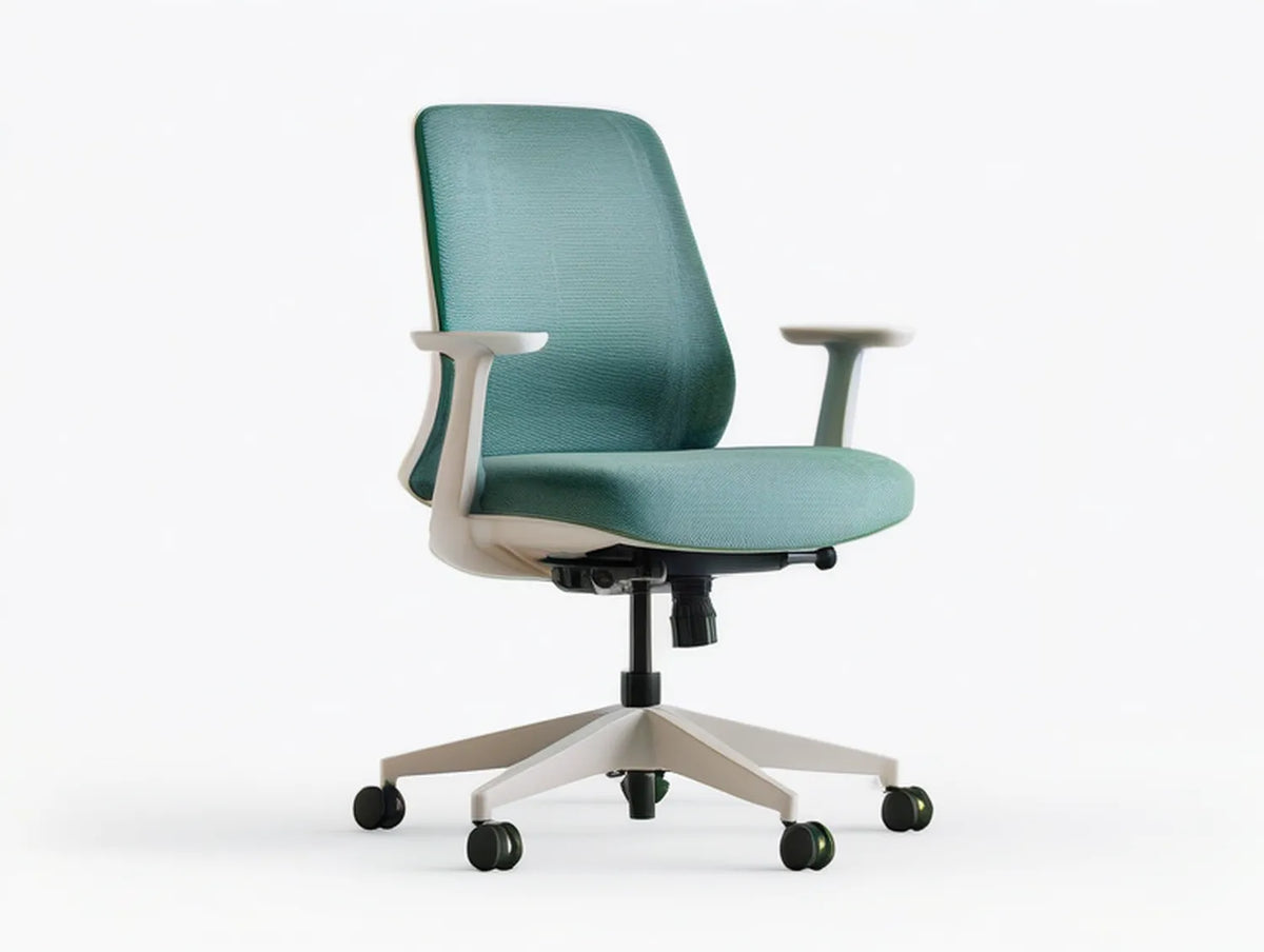 Green Ergonomic Adjustable Office Chair with Armrests, 25.6 x 25.2 x 40.6-44.5 in